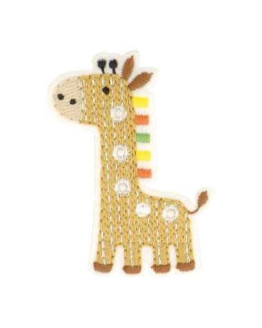 Set of 3 giraffe iron-on patches 6x4.5cm