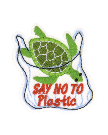Set of 3 iron-on patches save the ocean turtle 4.6x4cm