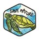 Lot de 3 écussons thermocollants sauvez la nature tortue 5.5x5.5cm