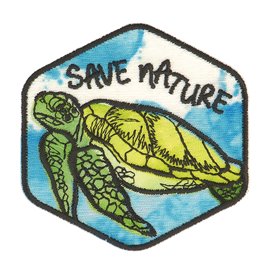 Lot de 3 écussons thermocollants sauvez la nature tortue 5.5x5.5cm