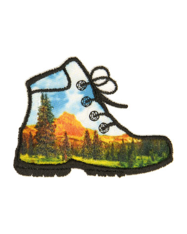 Set of 3 iron-on hiking shoe patches 5.5x4cm