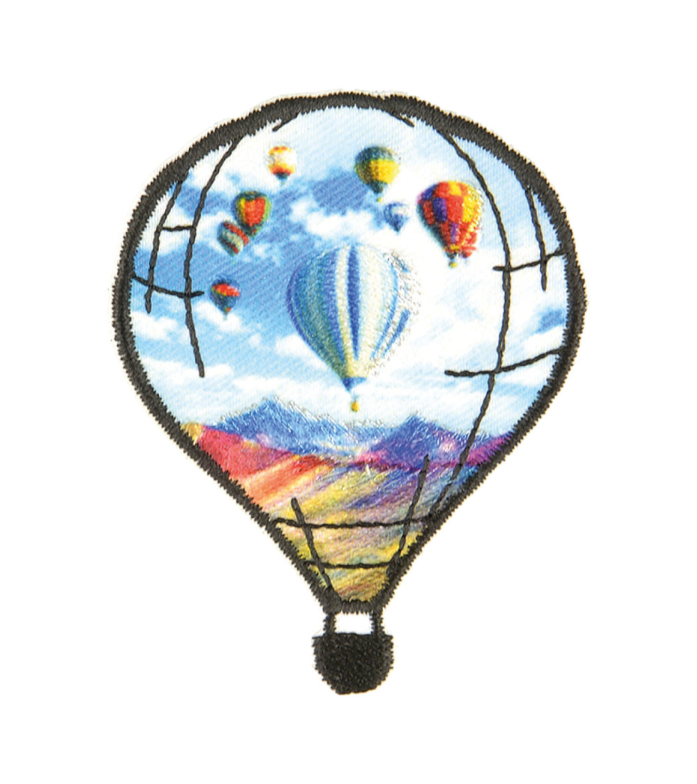 Set di 3 toppe termoadesive da trekking in mongolfiera 5,5x5 cm