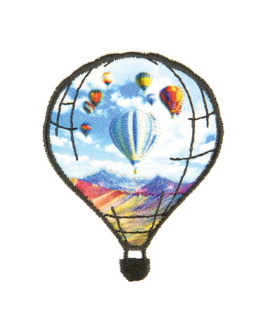 Set of 3 hot air balloon hiking iron-on patches 5.5x5cm