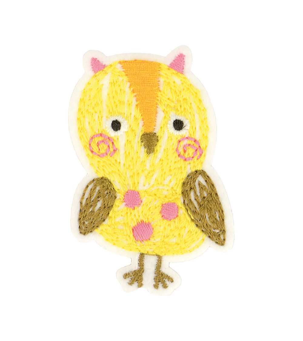 Set of 3 owl cartoon iron-on animal patches 5x3.5cm