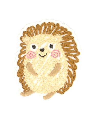 Lot de 3 écussons thermocollants animal dessiné hérisson 5x4cm
