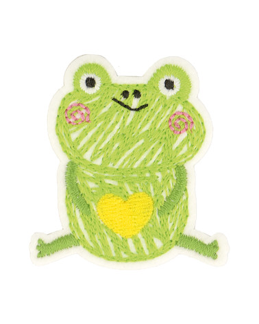 Set mit 3 aufbügelbaren Tier-Frosch-Aufnähern, 4,5 x 4 cm