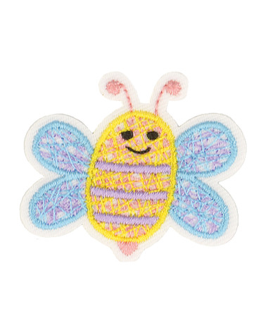 Set of 3 iron-on patches pretty world of nature bee 3.5x3cm