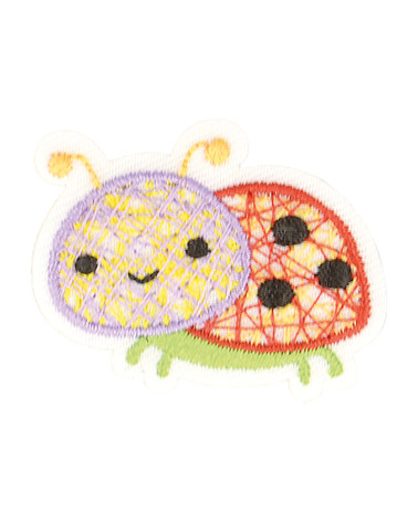 Set of 3 iron-on patches pretty world of nature ladybug 3x2.5cm