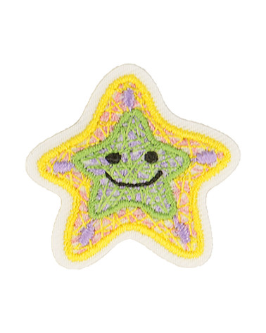 Set of 3 iron-on patches pretty world of nature starfish 3x3cm