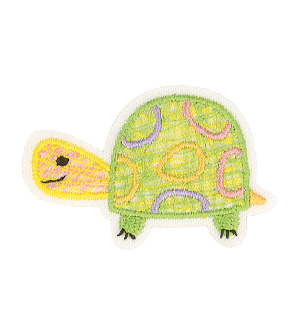 Set of 3 iron-on patches pretty world of nature turtle 4x2.5cm