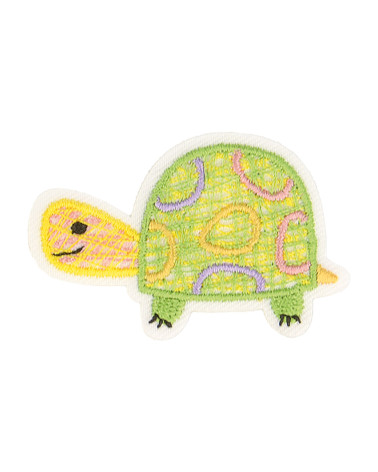 Set of 3 iron-on patches pretty world of nature turtle 4x2.5cm