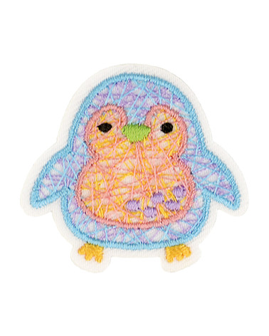 Set of 3 iron-on badges pretty world of nature penguin 3.5x3cm