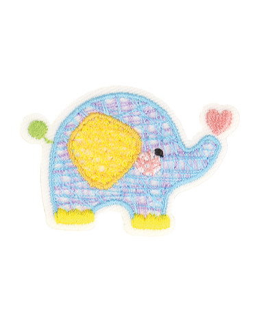 Set of 3 iron-on badges pretty world of nature elephant 4x3cm