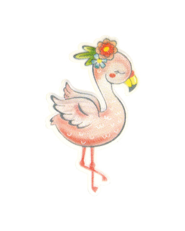 Set mit 3 süßen Flamingo-Tier-Aufnähern zum Aufbügeln, 6,5 x 4 cm