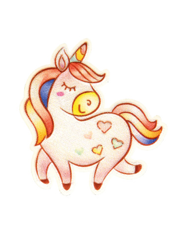 Set of 3 cute unicorn animal iron-on patches 6x5cm