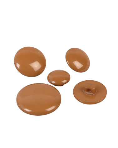 Set of 6 round buttons with classic shank beige