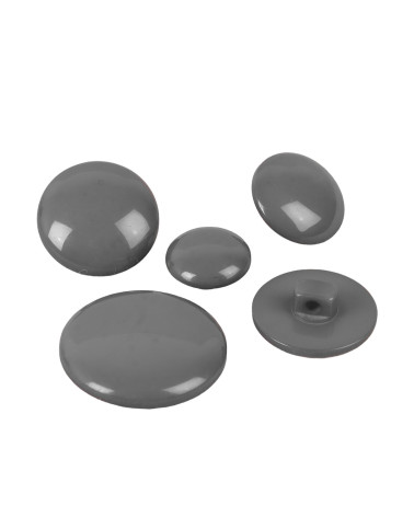 Set of 6 gray classic shank round buttons
