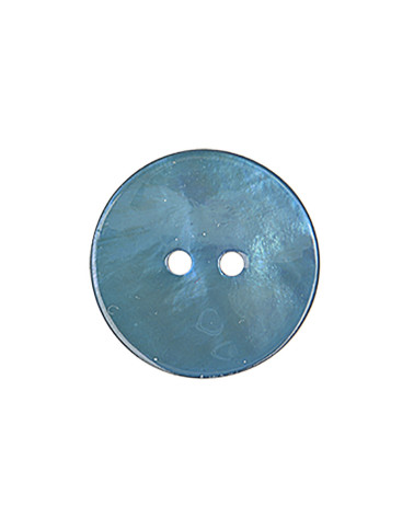 Bouton en nacre rond bleu pétrole