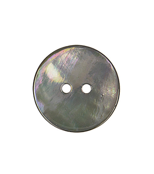 Bouton en nacre rond gris foncé