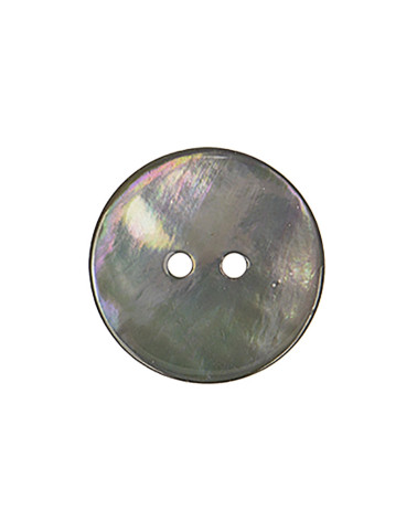 Dark gray round mother-of-pearl button