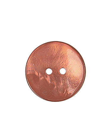 Set of 6 round rusty orange mother-of-pearl buttons