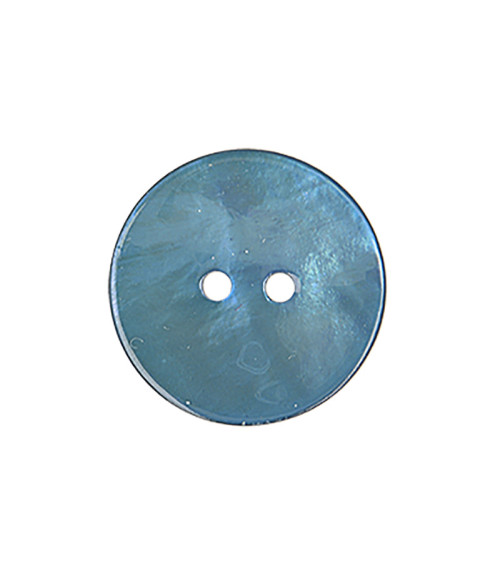 Lot de 6 boutons nacre ronds bleu pétrole
