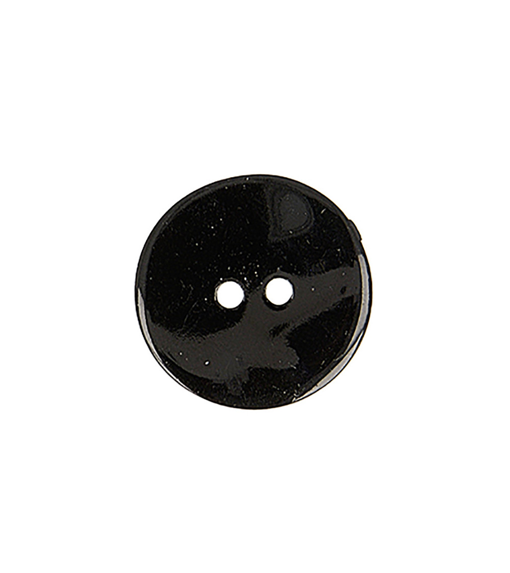 Set of 6 round black mother-of-pearl buttons