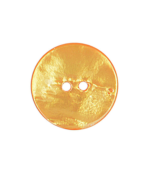 Set of 6 mustard yellow round mother-of-pearl buttons