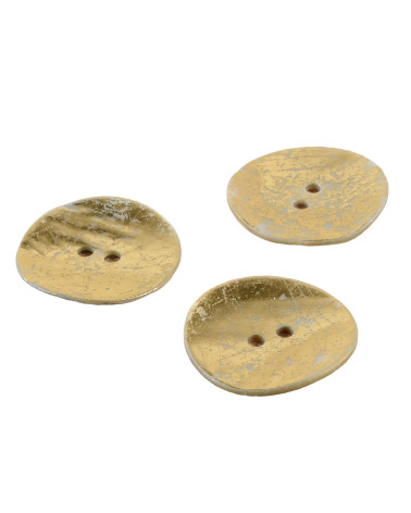 Set of 6 100% gold mother-of-pearl buttons