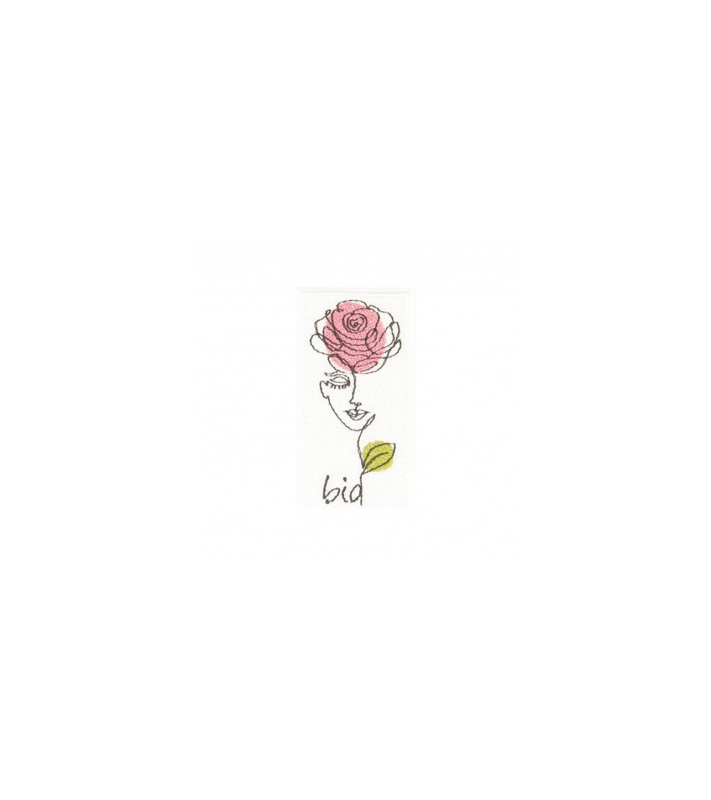 Ecusson thermocollant visage abstrait bio 5x5cm