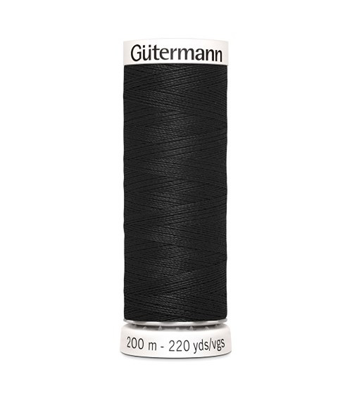 Bobine fil à coudre Gütermann 200m noir 100% polyester - 000