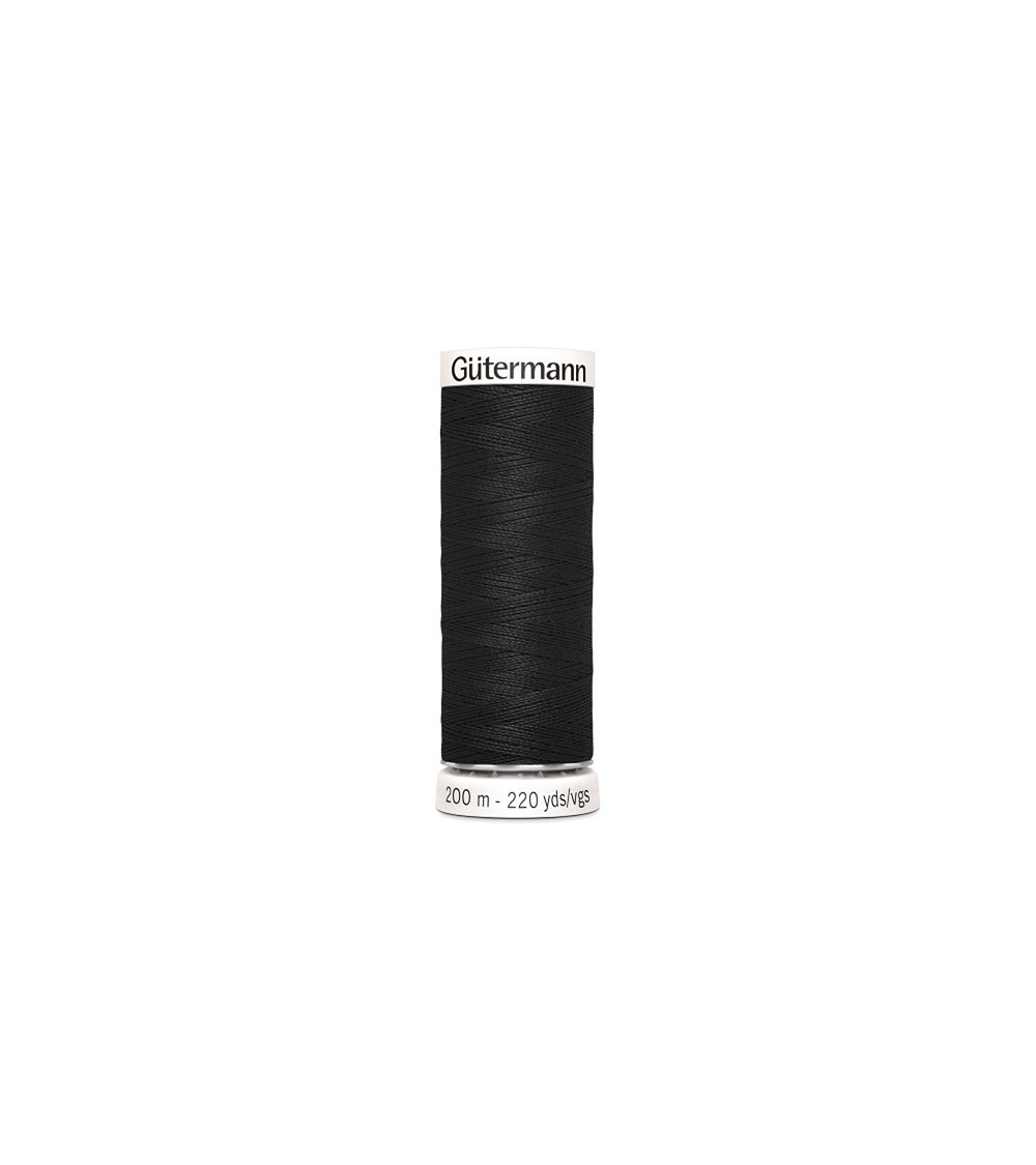 Bobina di filo da cucito Gütermann 200 m nero 100% poliestere - 000