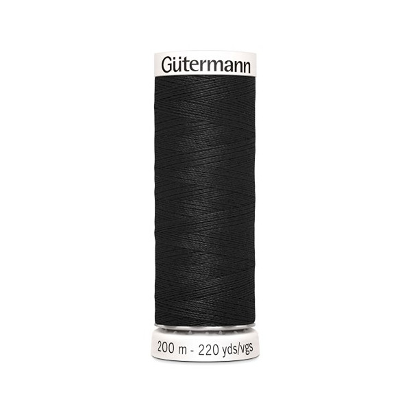 Bobine fil à coudre Gütermann 200m noir 100% polyester - 000