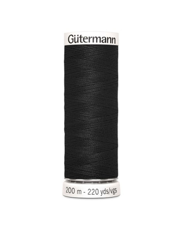 Bobina di filo da cucito Gütermann 200 m nero 100% poliestere - 000