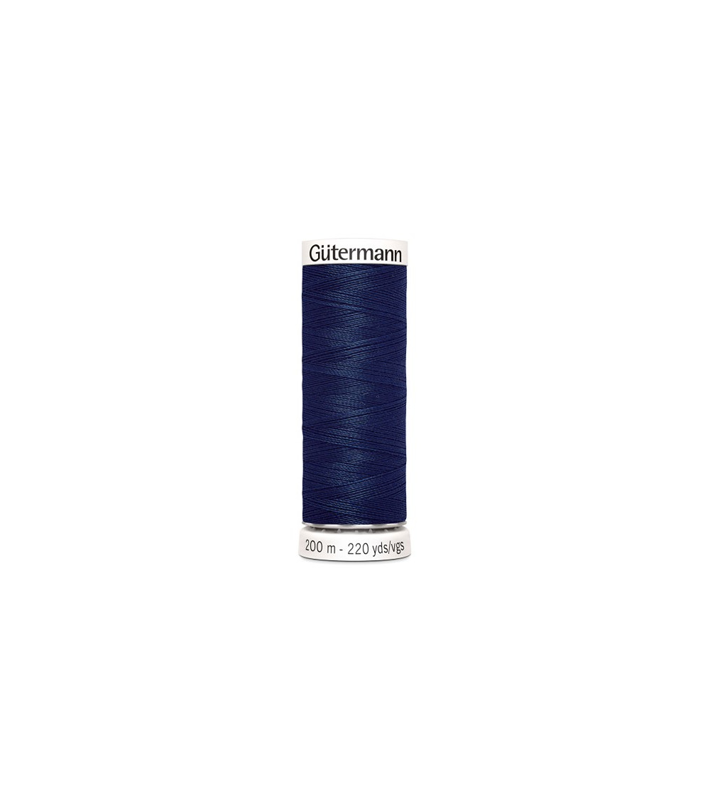 Bobine fil à coudre Gütermann 200m bleu marine 100% polyester - 011