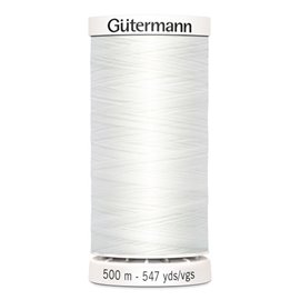 Bobine fil à coudre Gütermann 500m blanc 100% polyester - 800