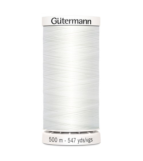 Bobine fil à coudre Gütermann 500m blanc 100% polyester - 800