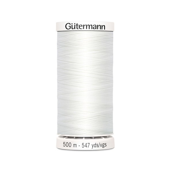 Bobine fil à coudre Gütermann 500m blanc 100% polyester - 800