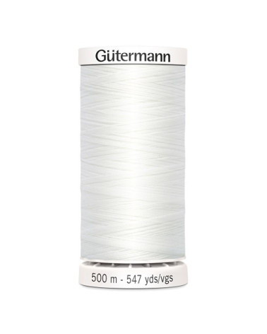 Bobine fil à coudre Gütermann 500m blanc 100% polyester - 800