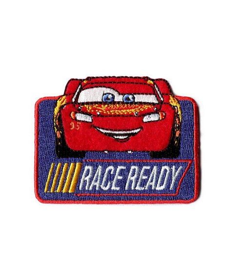 Ecusson Broderie Cars Flash Mac Queen Prêt pour la course 7x6cm