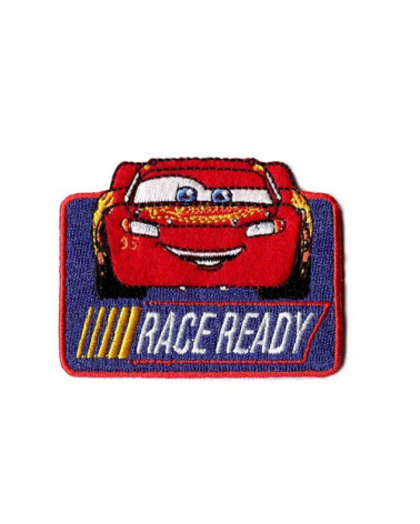 Cars Flash Mac Queen Embroidery Patch Ready for the race 7x6cm