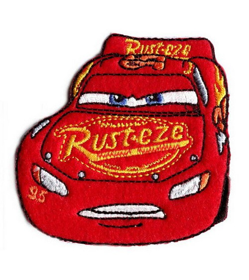 Embroidery badge Cars Flash Mac Queen red and yellow 6.5x6.5cm