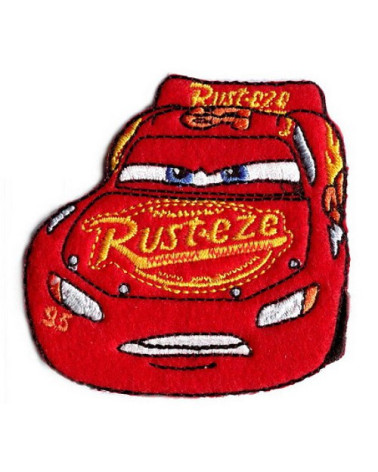 Embroidery badge Cars Flash Mac Queen red and yellow 6.5x6.5cm
