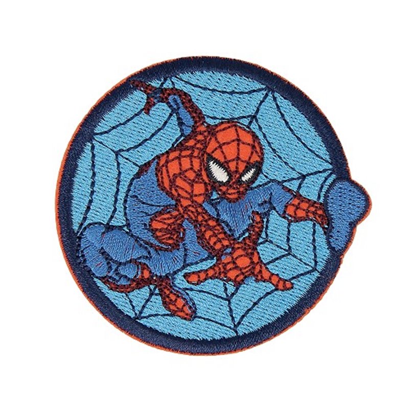 Ecusson Broderie Spiderman dans sa toile 6.5x6.5cm -  - Vente  en ligne d'articles de mercerie