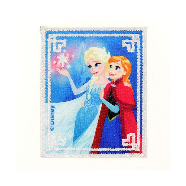 Ecusson broderie La reine des neiges Elsa & Anna 5.5x7cm
