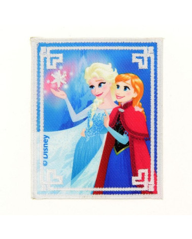 Ecusson broderie La reine des neiges Elsa & Anna 5.5x7cm