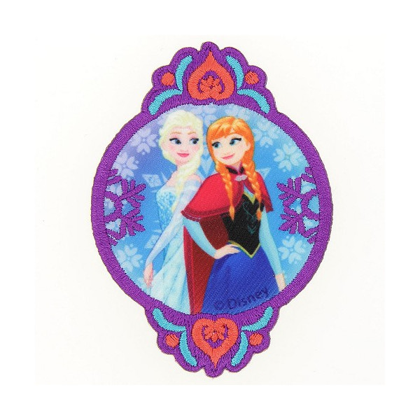 Ecusson broderie La reine des neiges Elsa et Anna 6x8cm