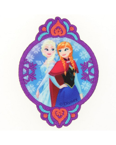 Ecusson broderie La reine des neiges Elsa et Anna 6x8cm