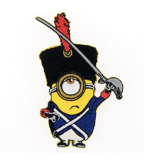 Ecusson broderie Minions Stuart garde royal 3.5x6cm