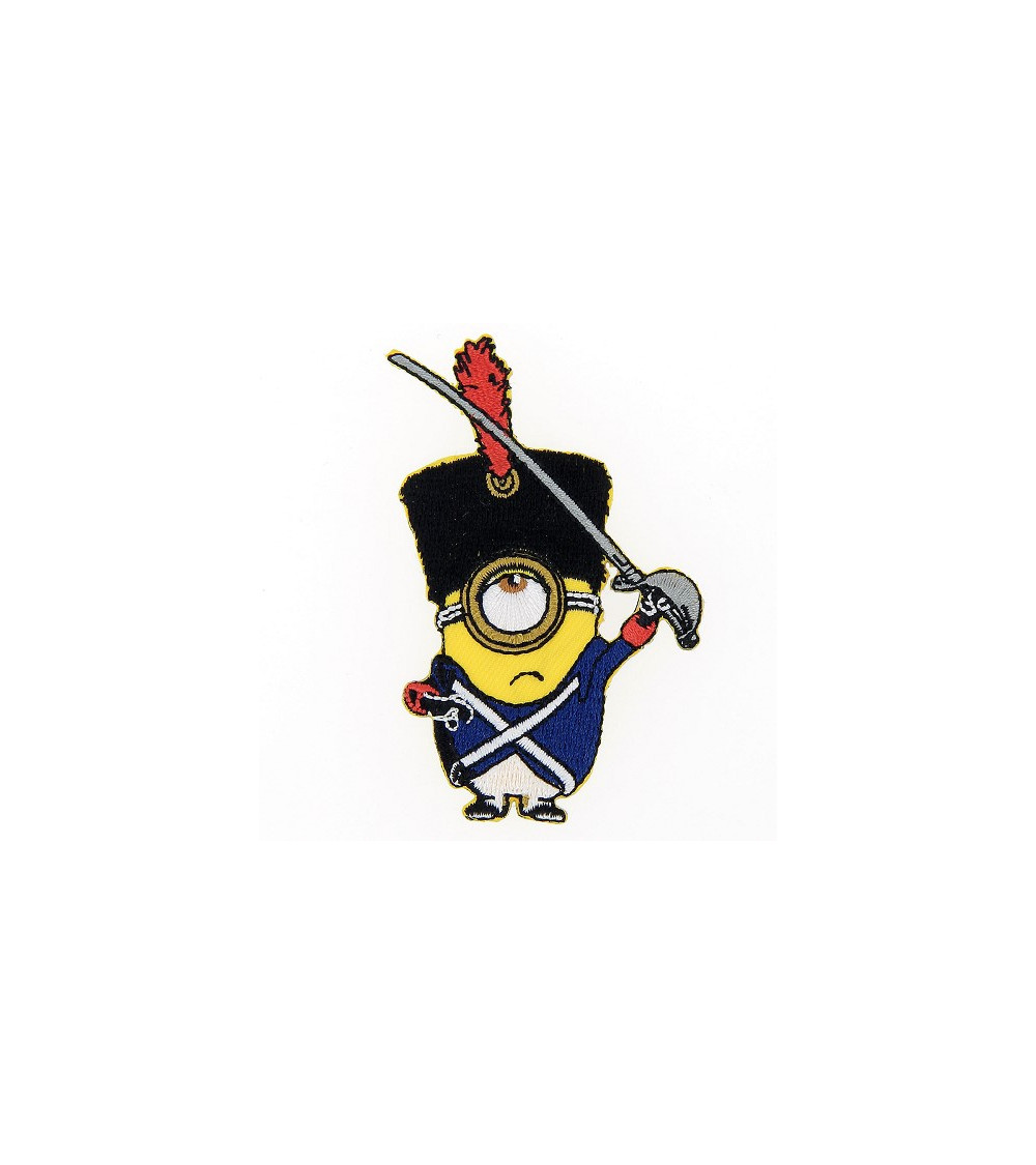 Ecusson broderie Minions Stuart garde royal 3.5x6cm